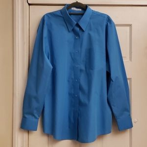 FOXCROFT BLUE LONG SLEEVE SHIRT SIZE 16